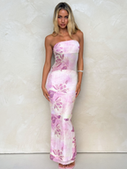 MORGAN MESH DRESS - GRUNGE FLORAL MAGENTA  GEMMACHIC