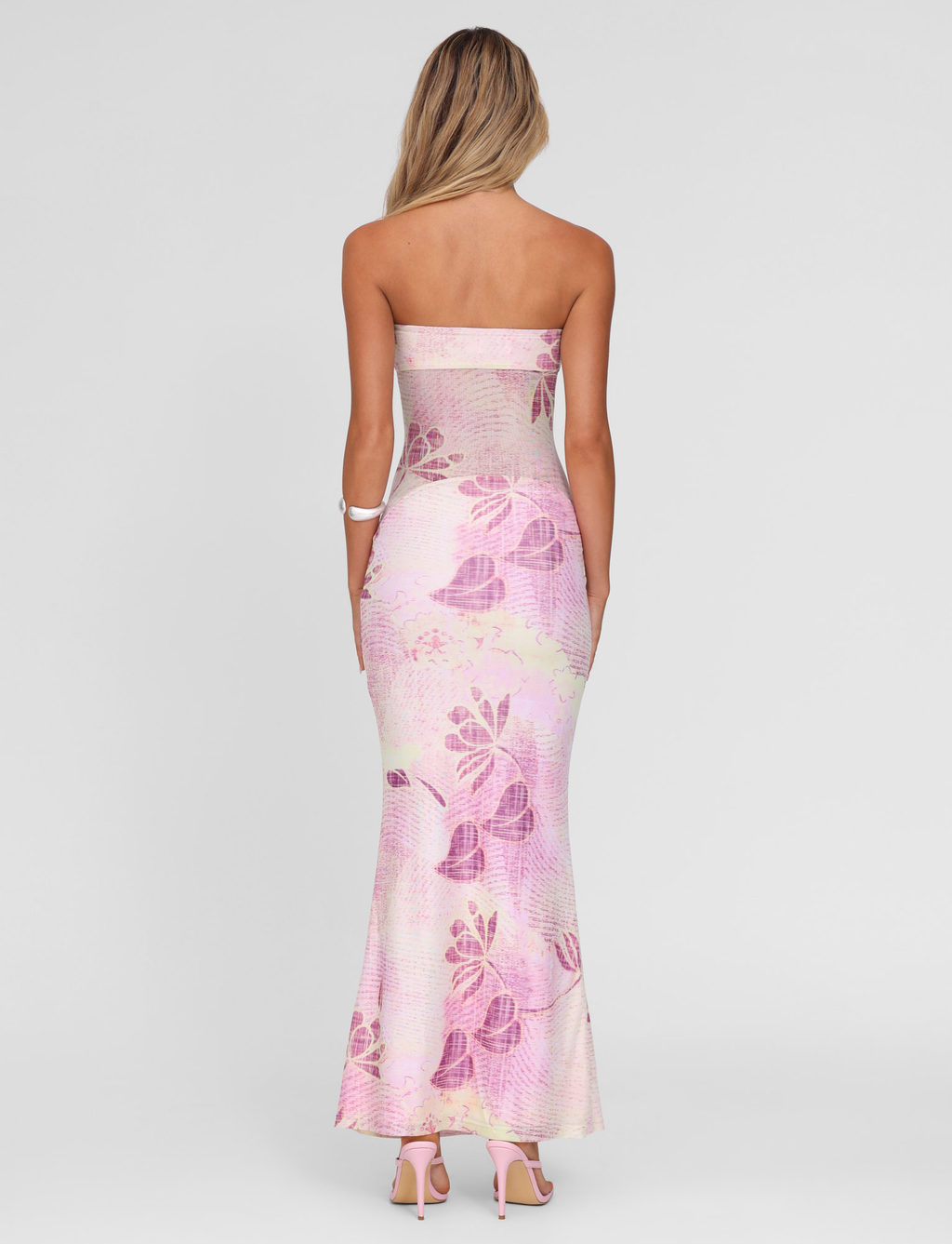 MORGAN MESH DRESS - GRUNGE FLORAL MAGENTA  GEMMACHIC