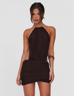 EVANNA MINI DRESS - BROWN : CHOCOLATE  GEMMACHIC