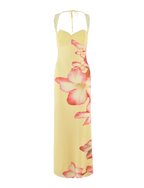 NYOMI MAXI DRESS - YELLOW : MACRO FLORAL : YELLOW HIBISCUS  GEMMACHIC
