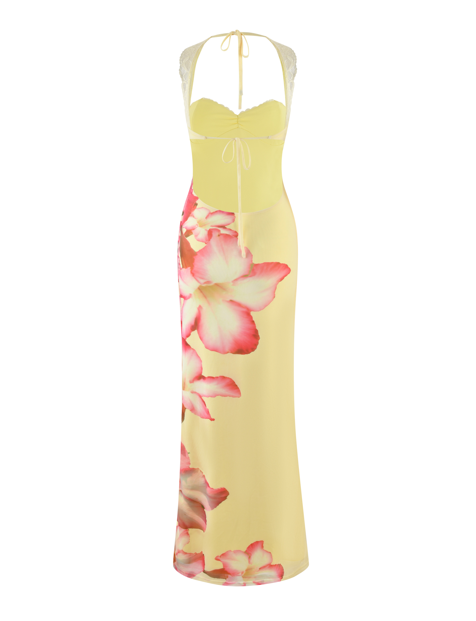 NYOMI MAXI DRESS - YELLOW : MACRO FLORAL : YELLOW HIBISCUS  GEMMACHIC