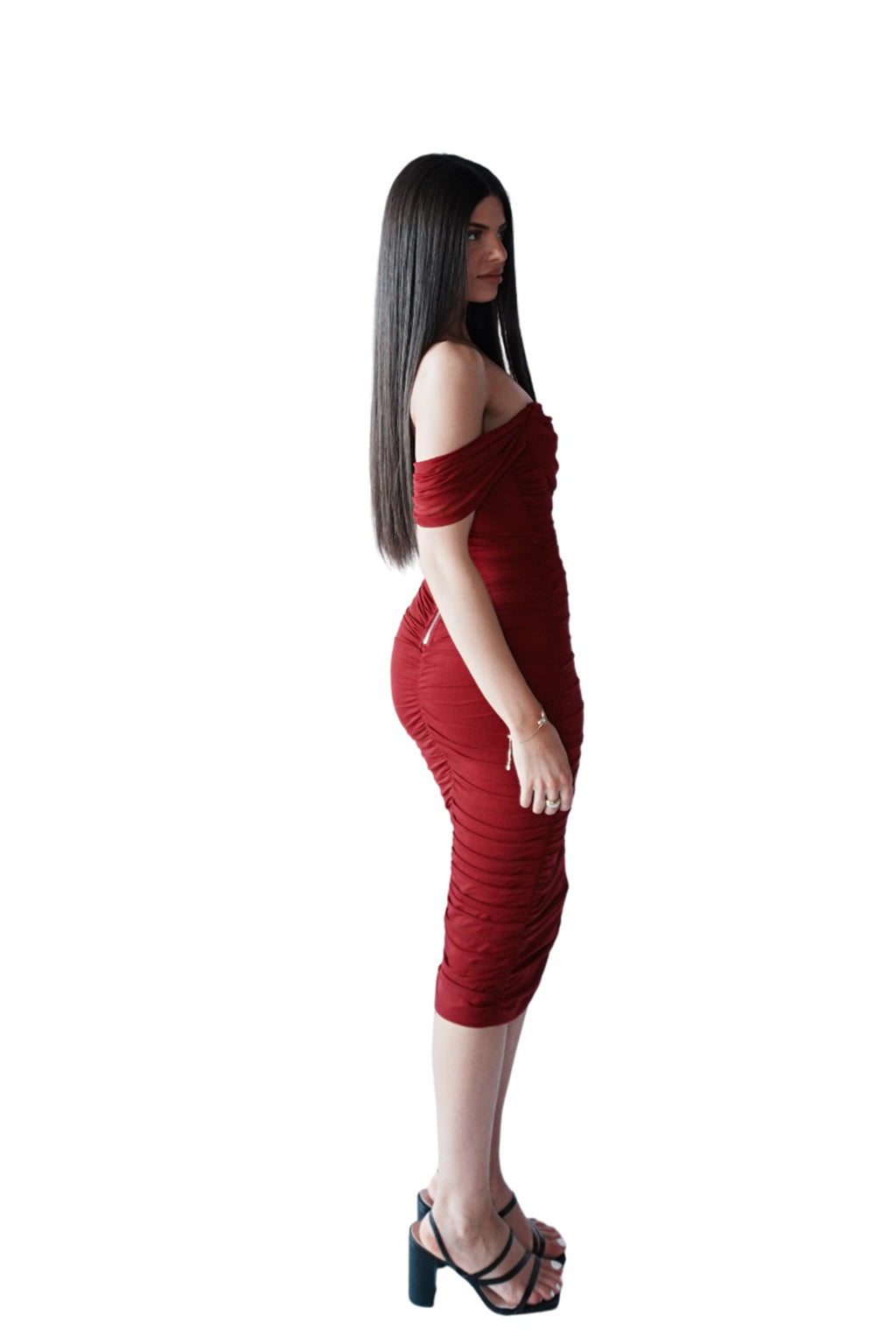 Tilly Midi Dress - Wine  GEMMACHIC