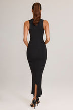 Square Neck Midi Dress in Black  Gemma Chic