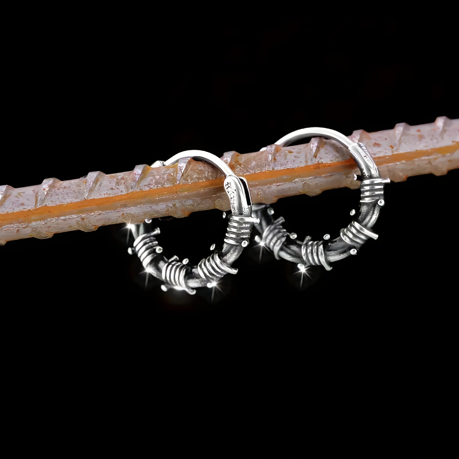 Barb Wire Hoop Earrings  GEMMACHIC