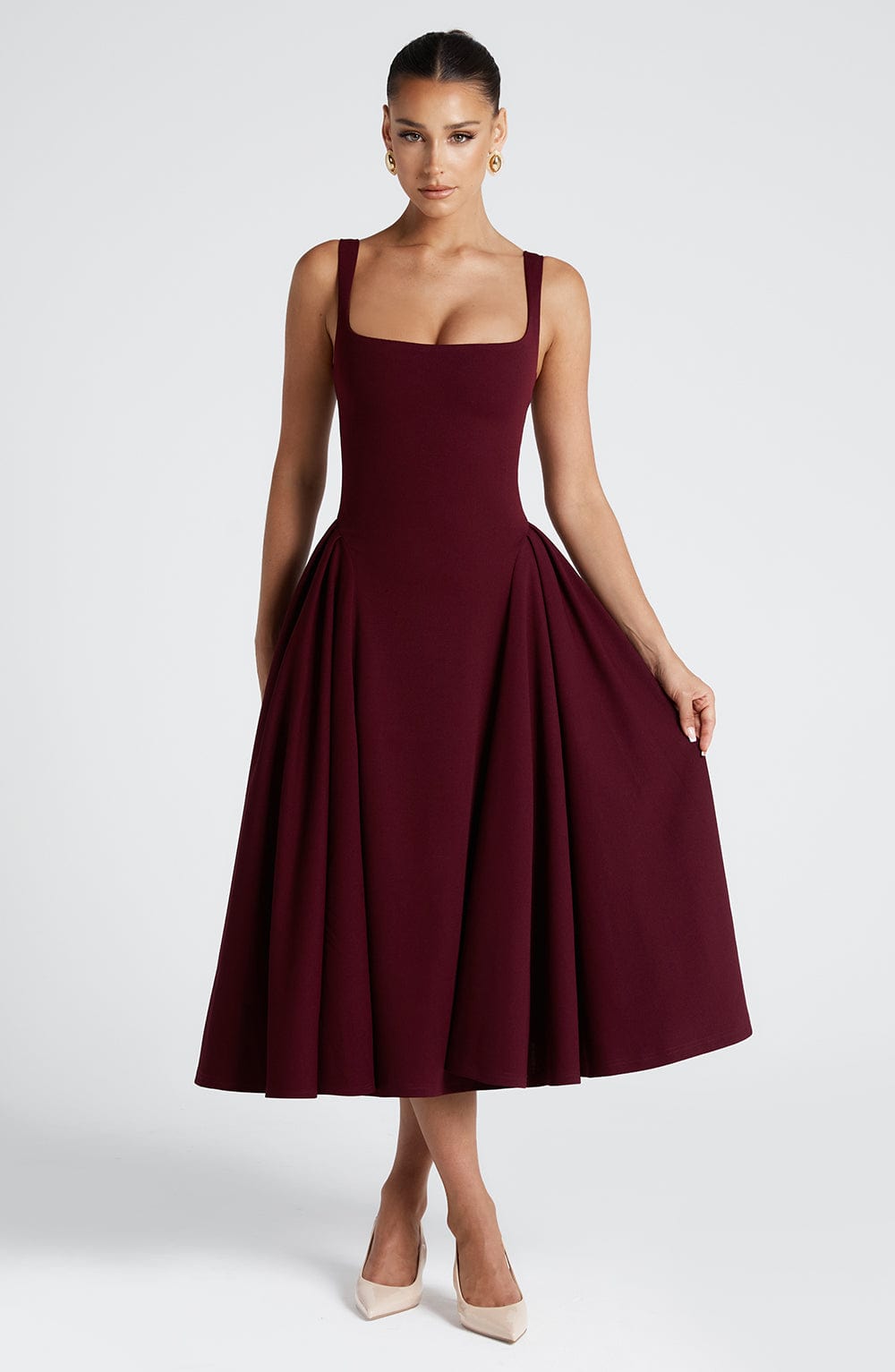 Betty Midi Dress - Cherry Lacquer  Gemma Chic