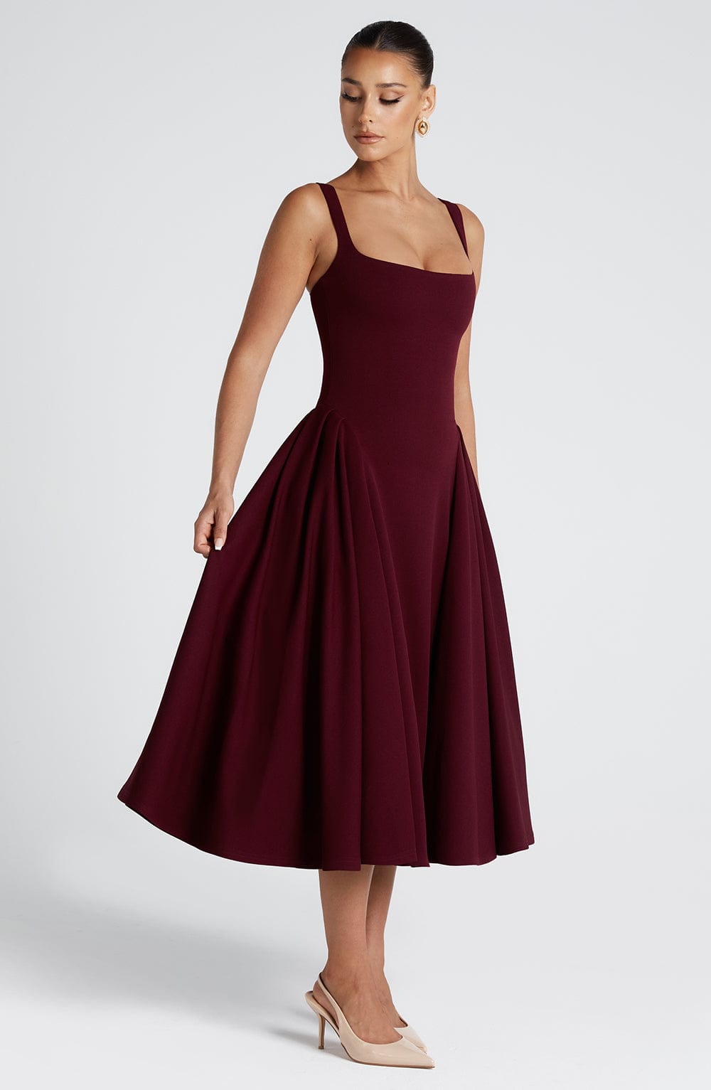 Betty Midi Dress - Cherry Lacquer  Gemma Chic