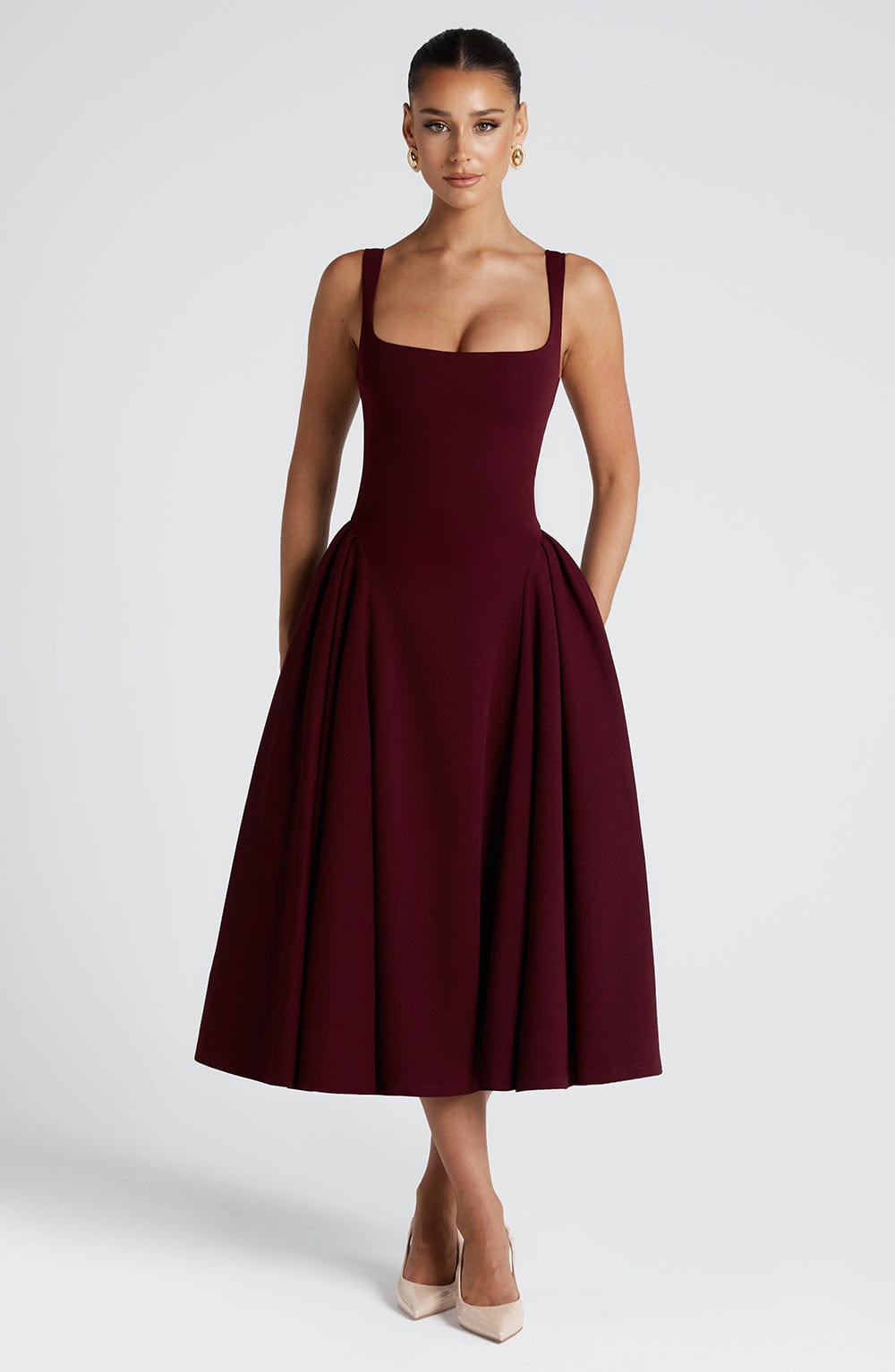 Betty Midi Dress - Cherry Lacquer  Gemma Chic