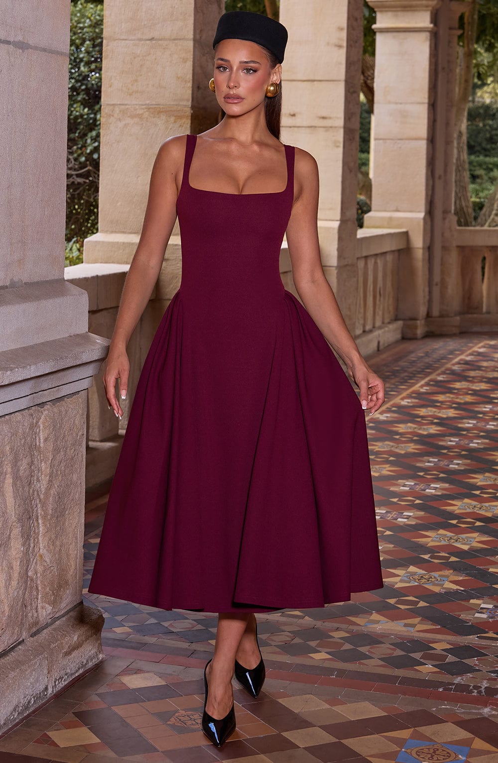 Betty Midi Dress - Cherry Lacquer  Gemma Chic