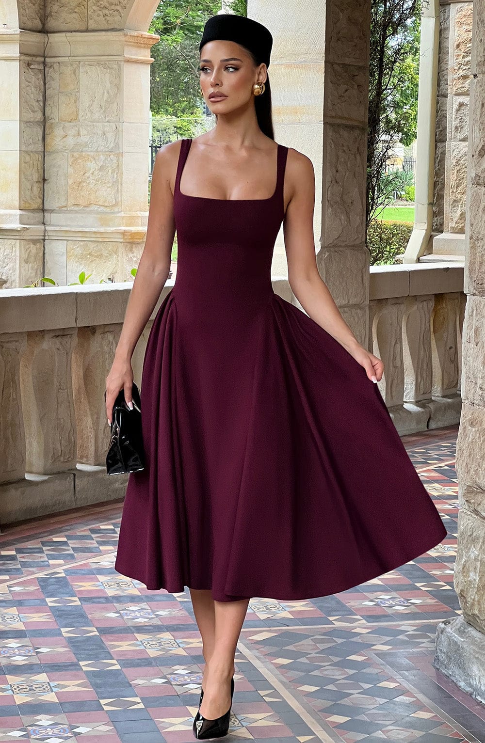 Betty Midi Dress - Cherry Lacquer  Gemma Chic