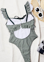 Vichy Charm Ruffle One-Piece Swimsuit  GEMMACHIC