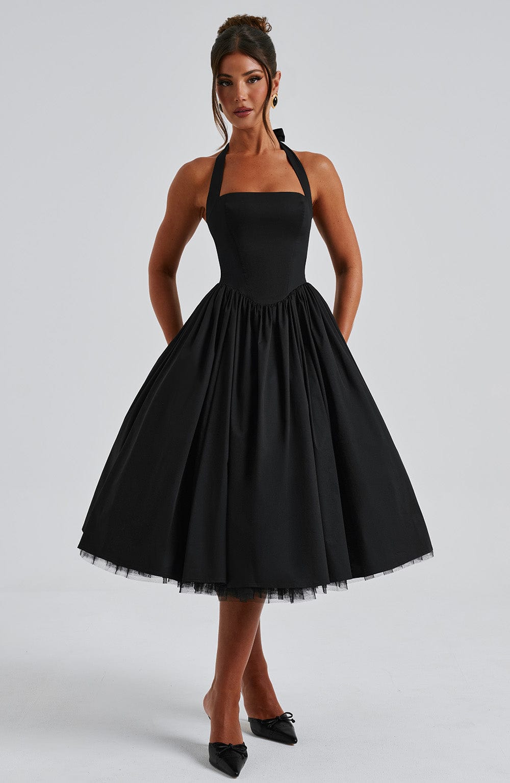 Cressida Midi Dress - Black  Gemma Chic