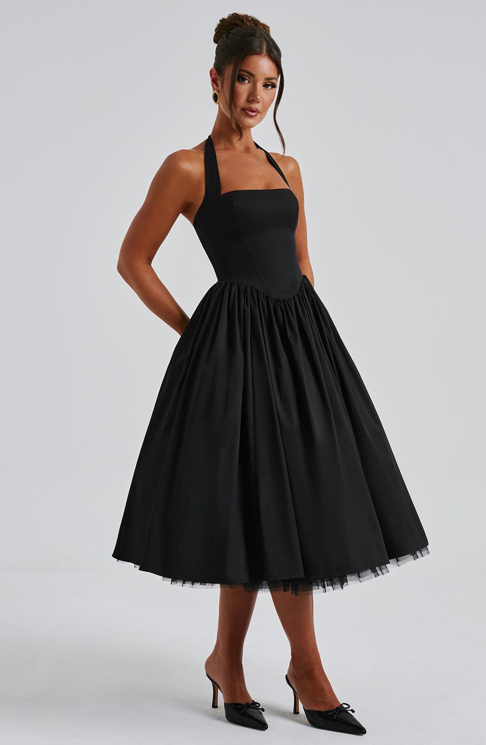 Cressida Midi Dress - Black  Gemma Chic