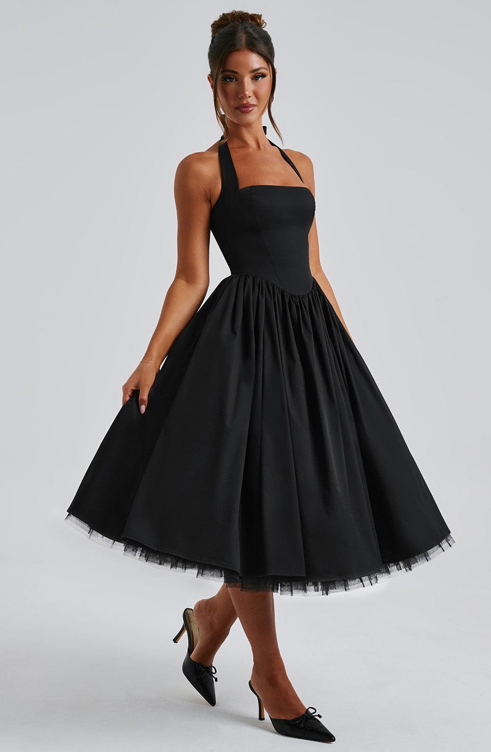 Cressida Midi Dress - Black  Gemma Chic