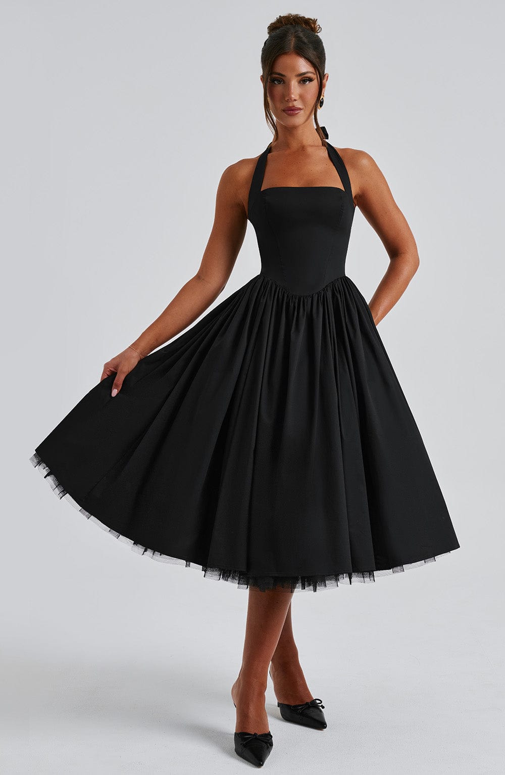 Cressida Midi Dress - Black  Gemma Chic
