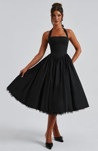Cressida Midi Dress - Black  Gemma Chic