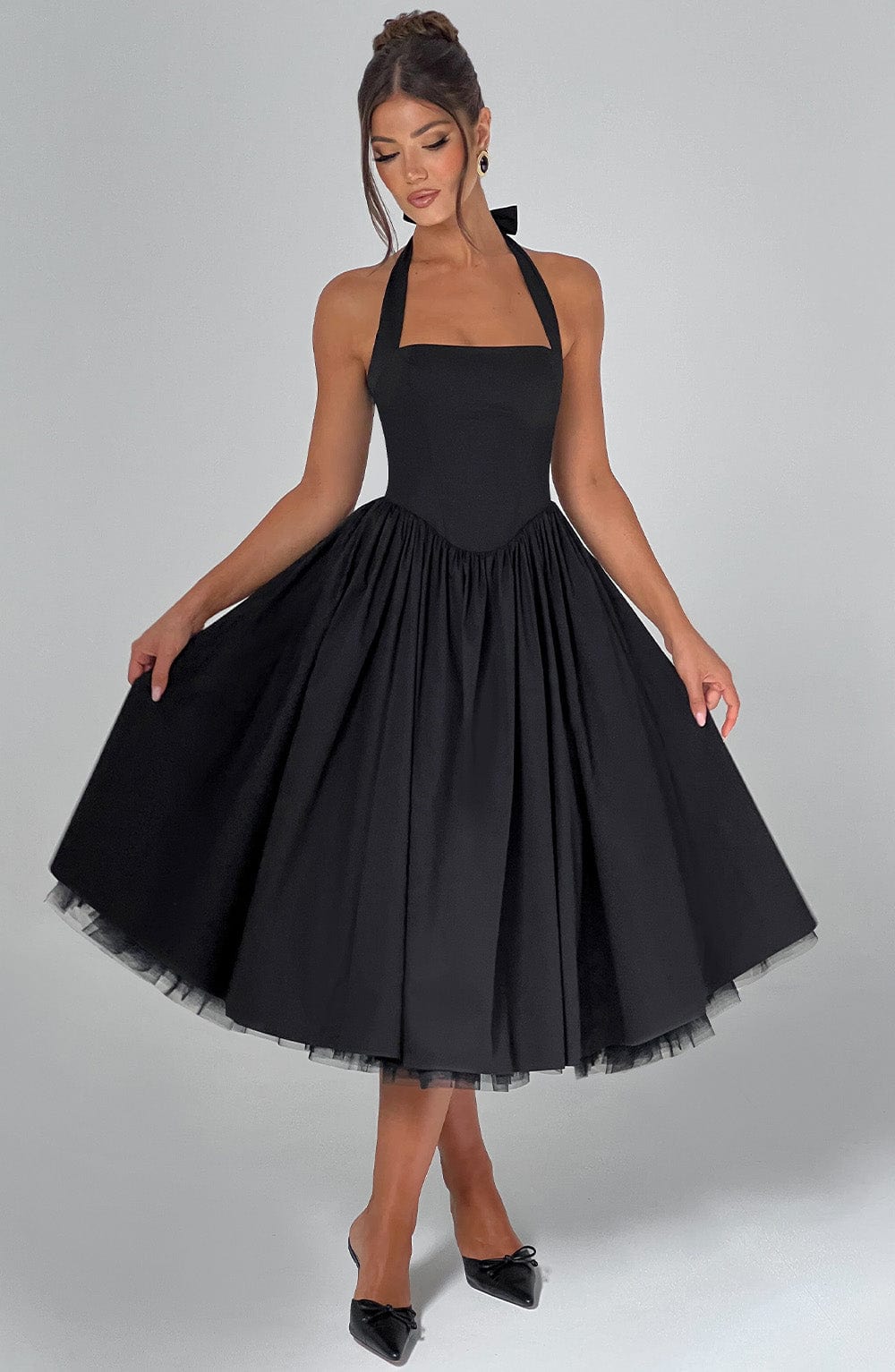 Cressida Midi Dress - Black  Gemma Chic
