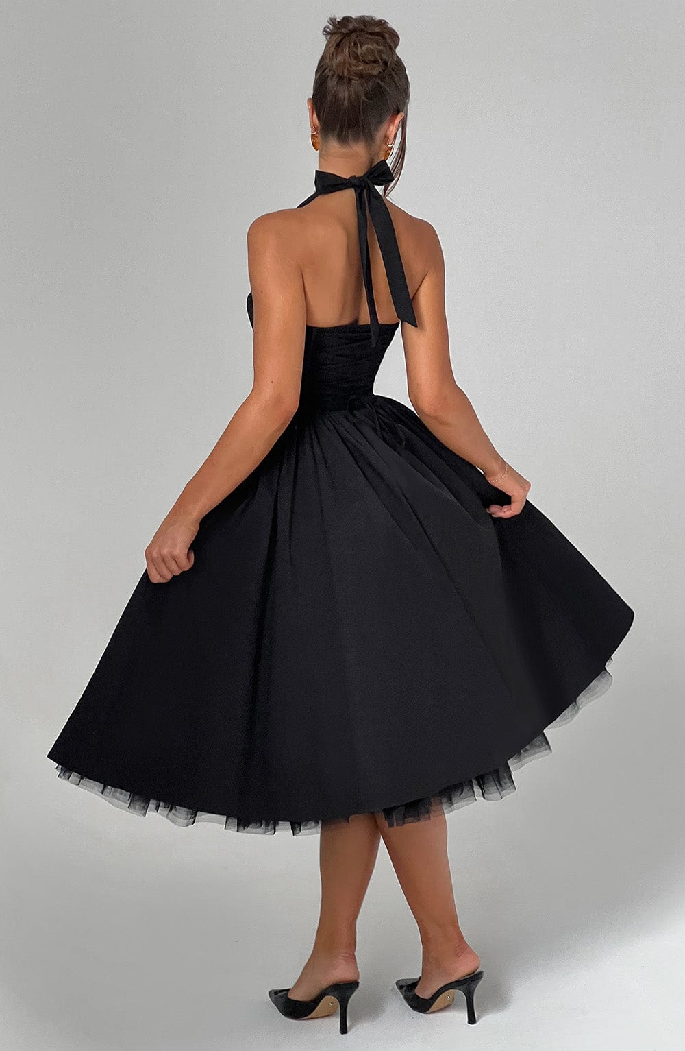 Cressida Midi Dress - Black  Gemma Chic