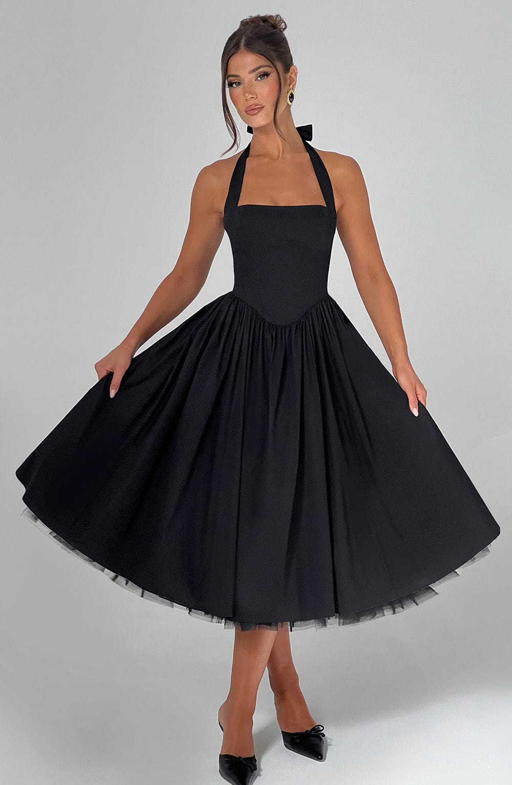 Cressida Midi Dress - Black  Gemma Chic