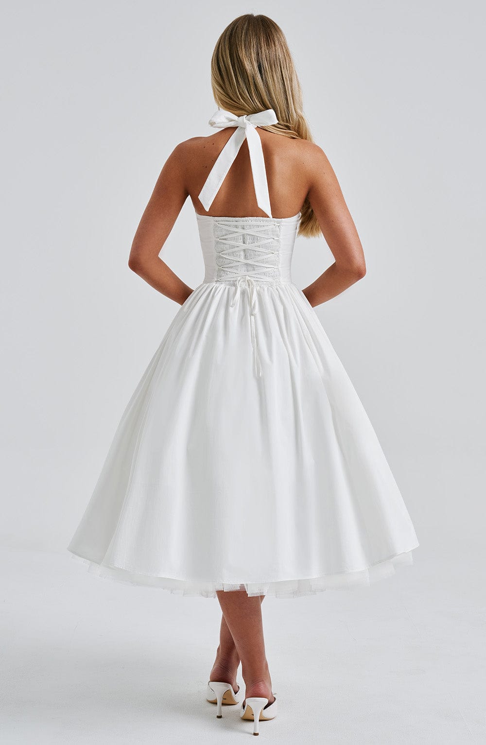 Cressida Midi Dress - Ivory  Gemma Chic