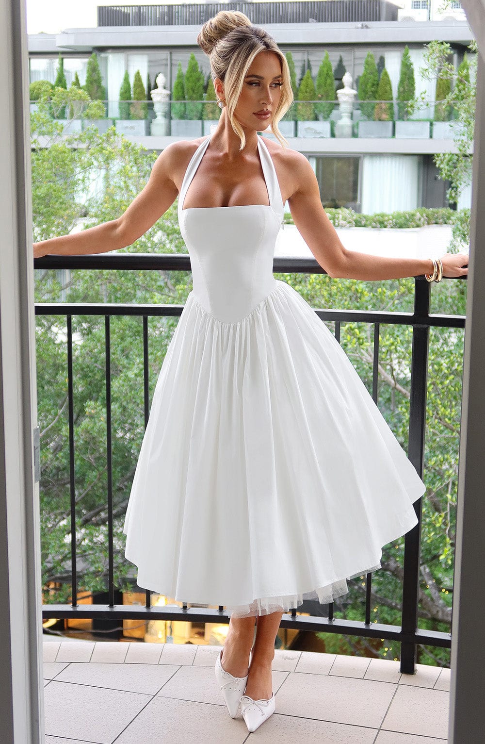 Cressida Midi Dress - Ivory  Gemma Chic