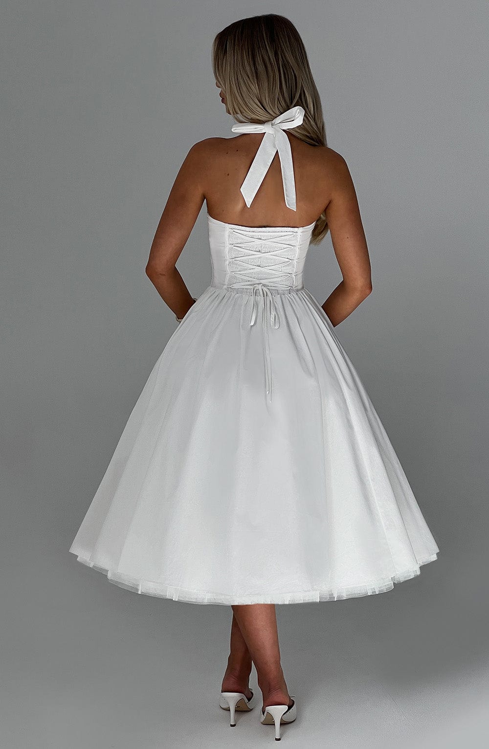 Cressida Midi Dress - Ivory  Gemma Chic