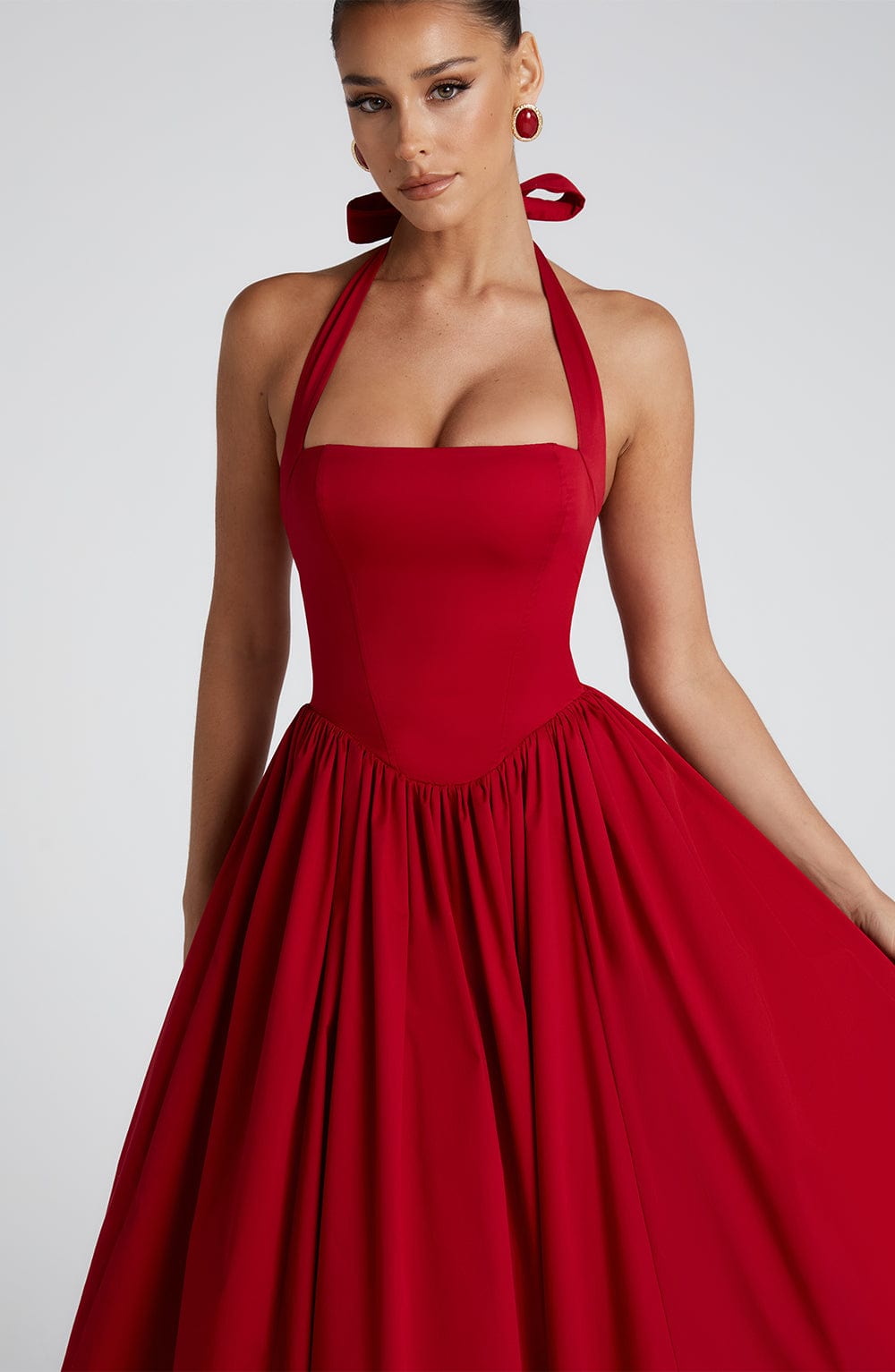 Cressida Midi Dress - Red  Gemma Chic