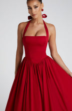Cressida Midi Dress - Red  Gemma Chic