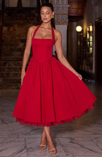 Cressida Midi Dress - Red  Gemma Chic