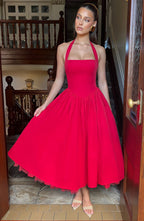 Cressida Midi Dress - Red  Gemma Chic