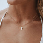 Pearl Cross Necklace  GEMMACHIC