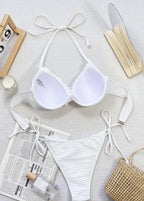 Ivory Ruffle Trim Bikini Set  GEMMACHIC