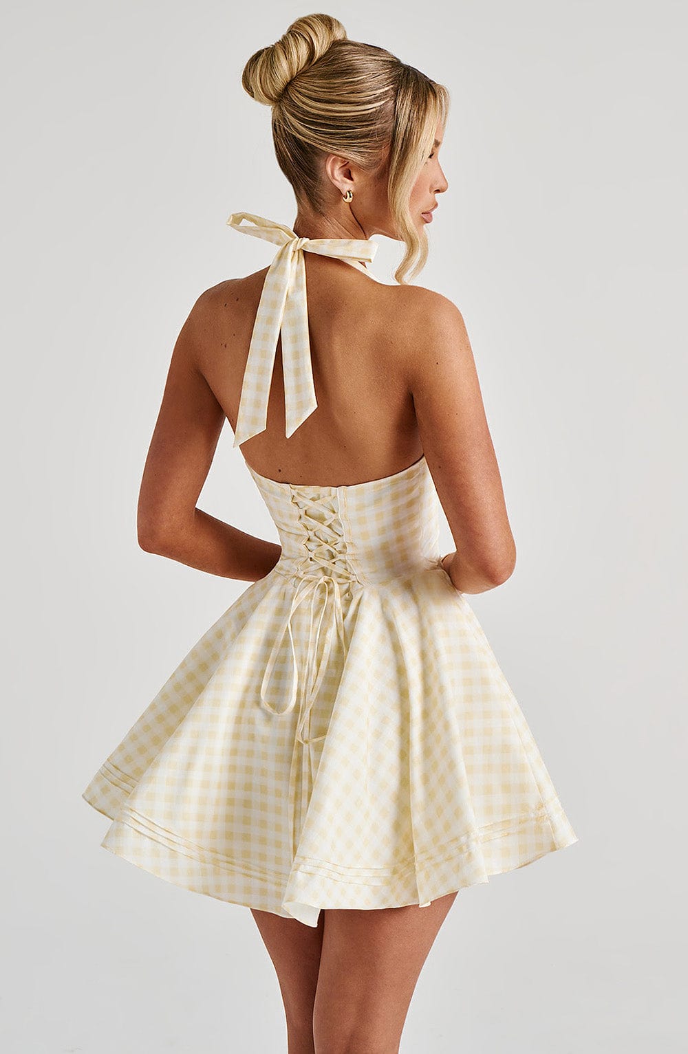 Doris Mini Dress - Lemon Gingham  Gemma Chic