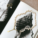 Hammered Pearl Hoop Earrings  GEMMACHIC