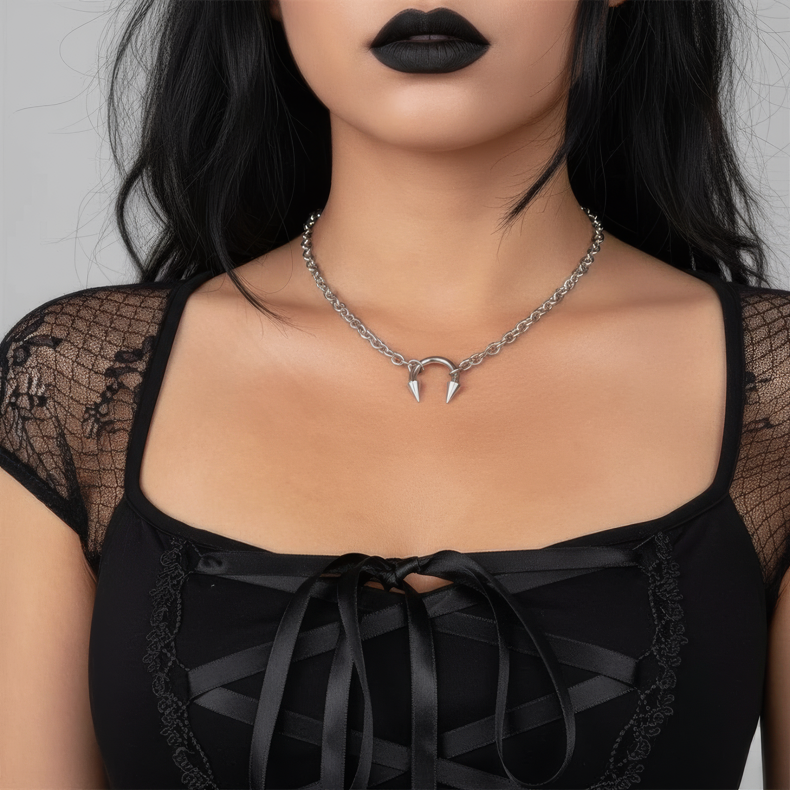 Double Spike Necklace  GEMMACHIC