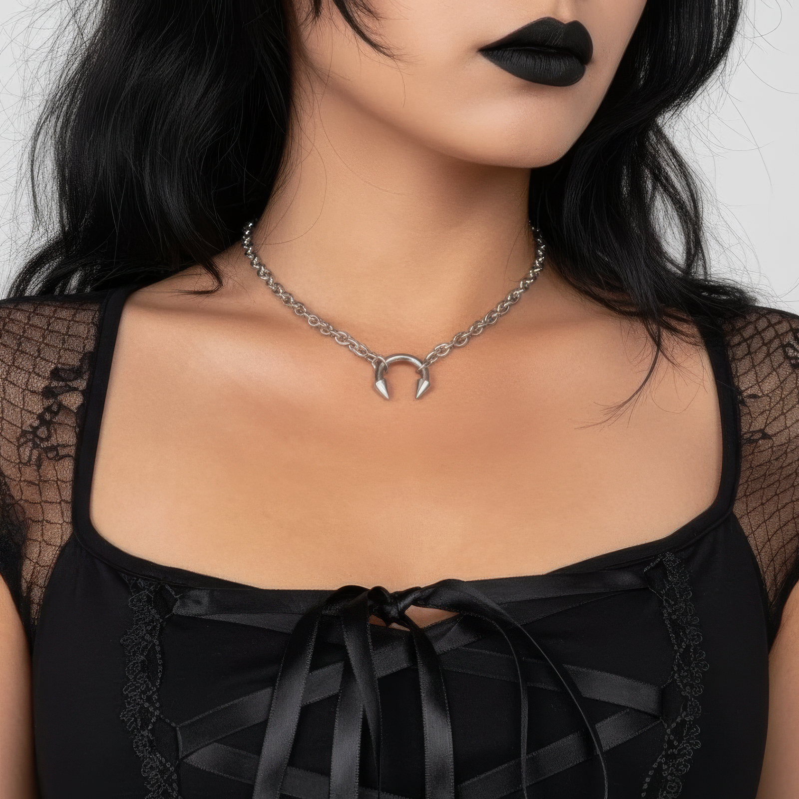 Double Spike Necklace  GEMMACHIC