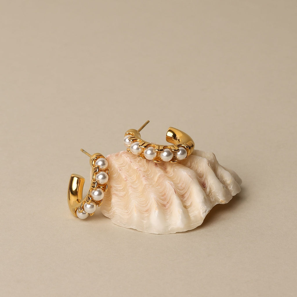 Mini Pearl Huggies Earrings  GEMMACHIC