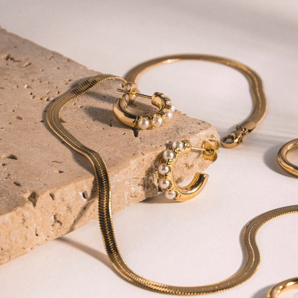 Mini Pearl Huggies Earrings  GEMMACHIC