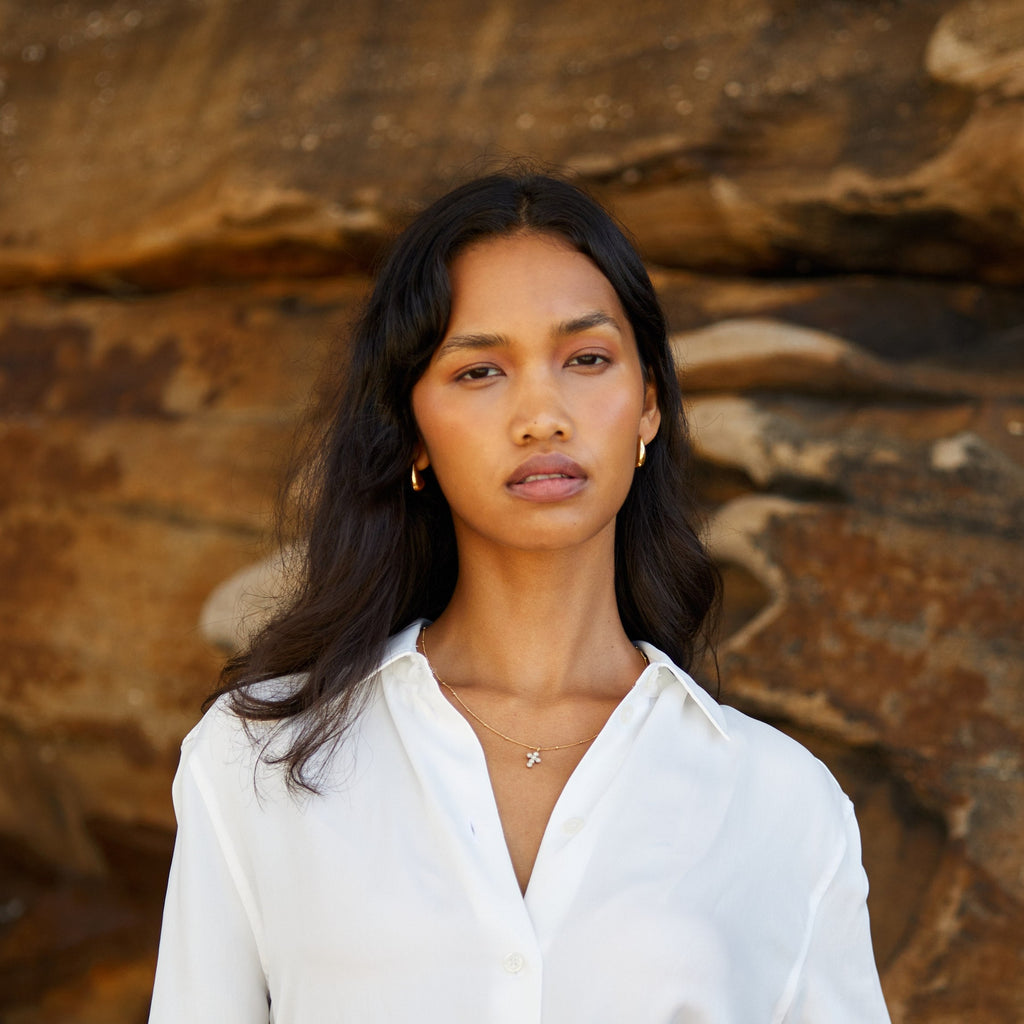 Pearl Cross Necklace  GEMMACHIC