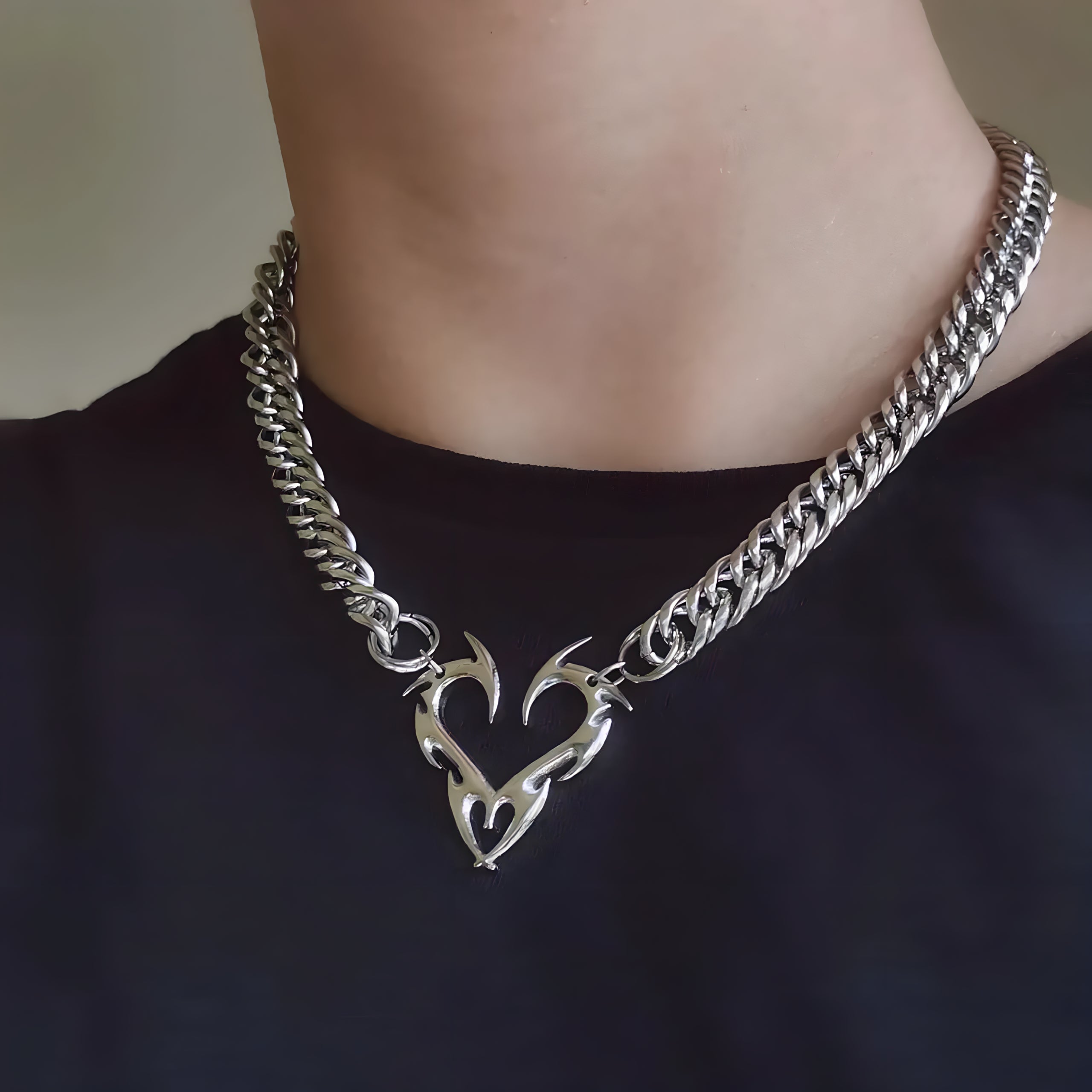 Barb Heart Necklace  GEMMACHIC