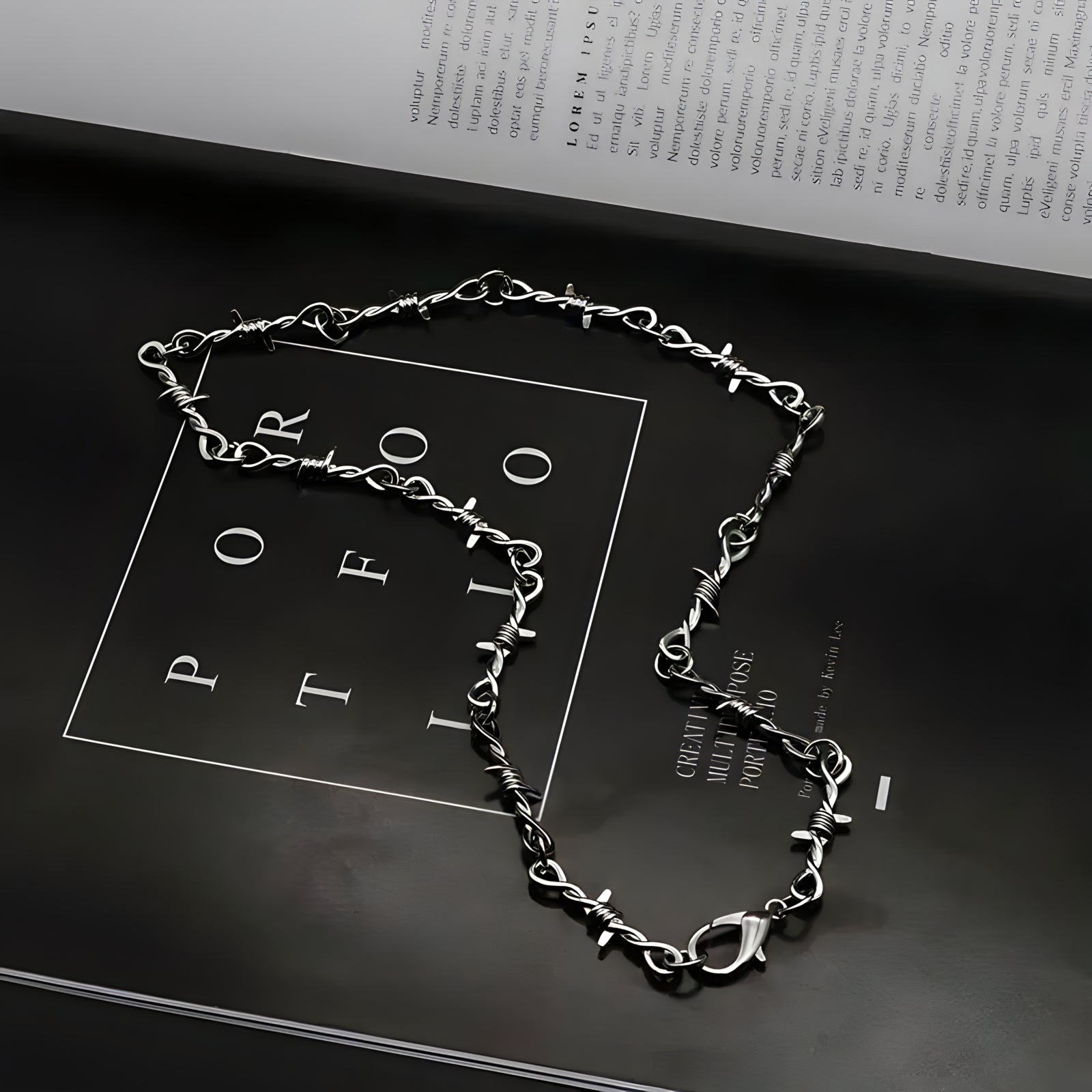 Barb Wire Necklace  GEMMACHIC