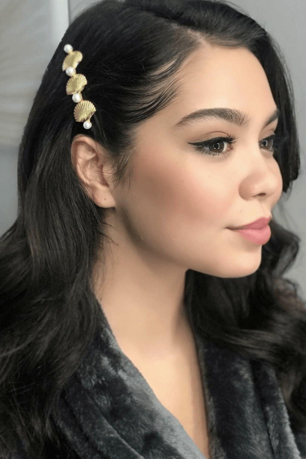 Sandy Pearl Barrette  GEMMACHIC