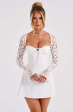 Jacinta Mini Dress - Ivory  Gemma Chic