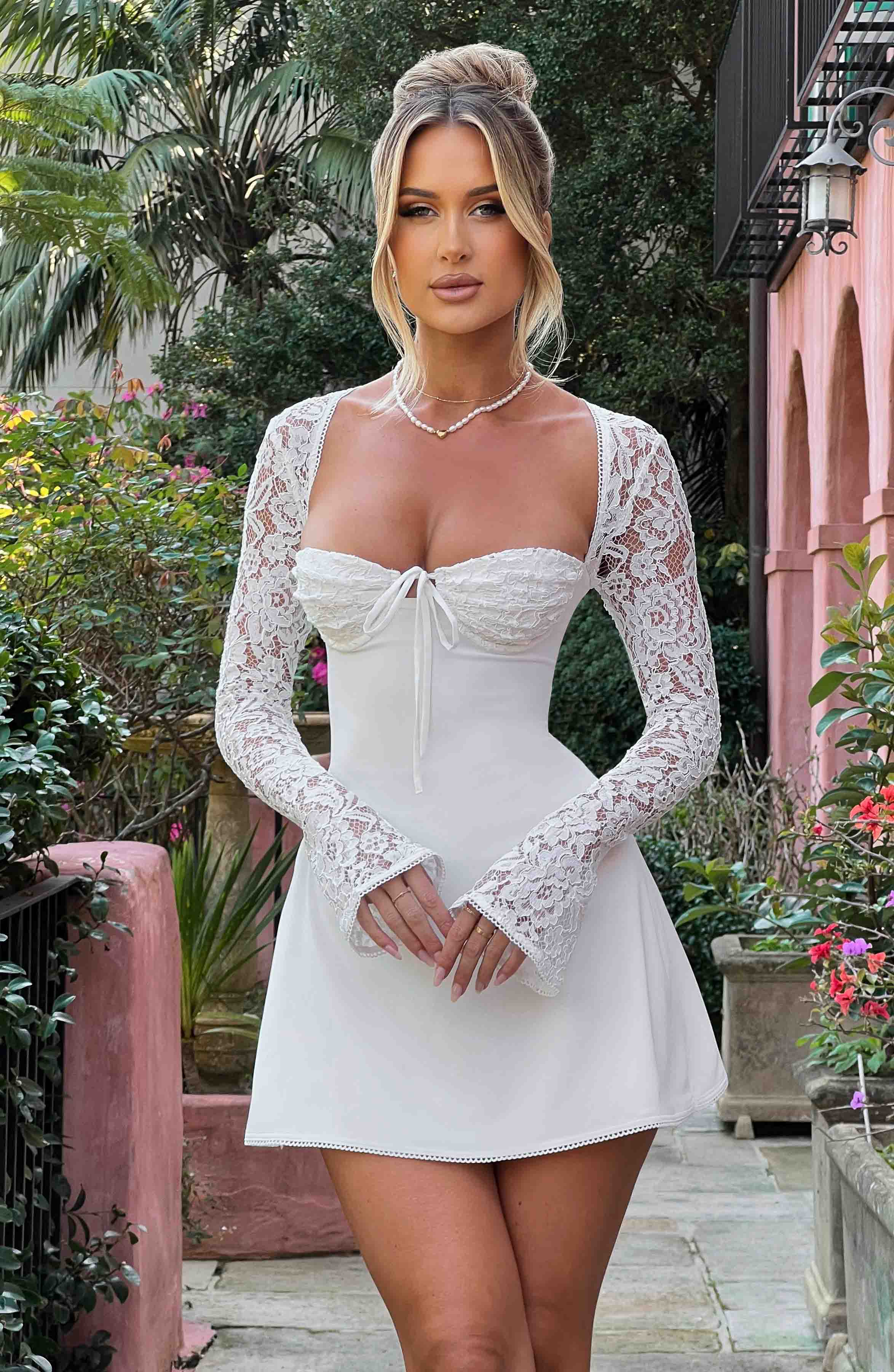Jacinta Mini Dress - Ivory  Gemma Chic