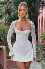 Jacinta Mini Dress - Ivory  Gemma Chic