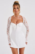 Jacinta Mini Dress - Ivory  Gemma Chic
