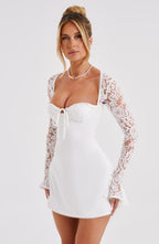 Jacinta Mini Dress - Ivory  Gemma Chic