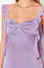 Joyce Lilac Satin Mini Dress