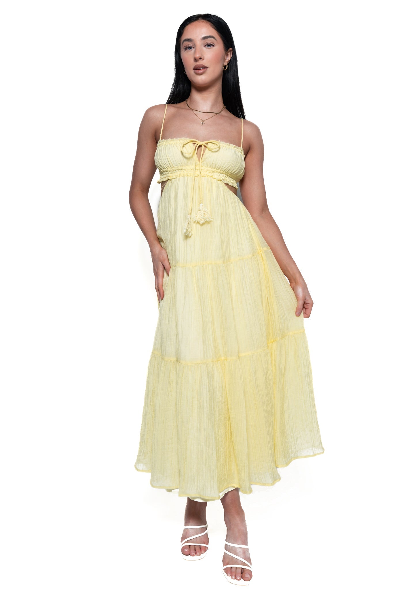 Rochelle Midi Dress - Lemon  GEMMACHIC