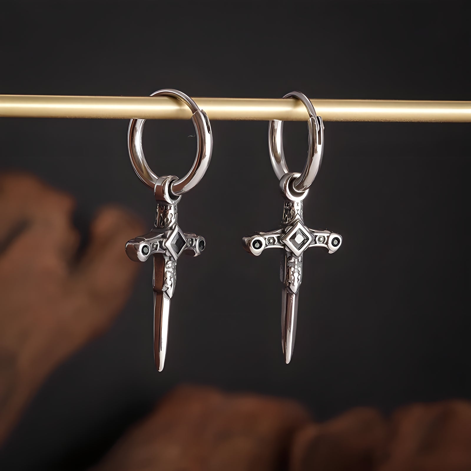 Dagger Hoop Earrings  GEMMACHIC