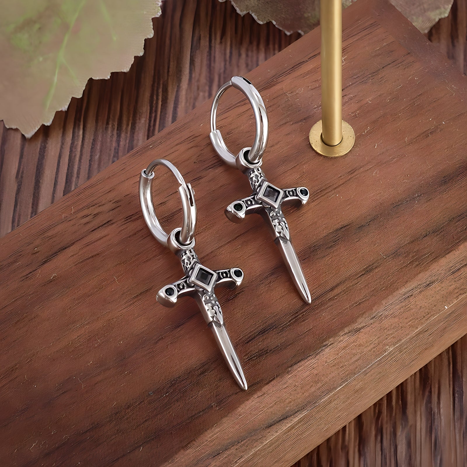 Dagger Hoop Earrings  GEMMACHIC